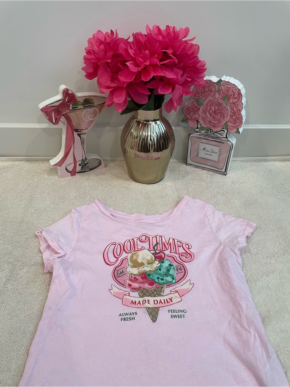 Old Navy Pink "Cool Times" Ice Cream Graphic Tee